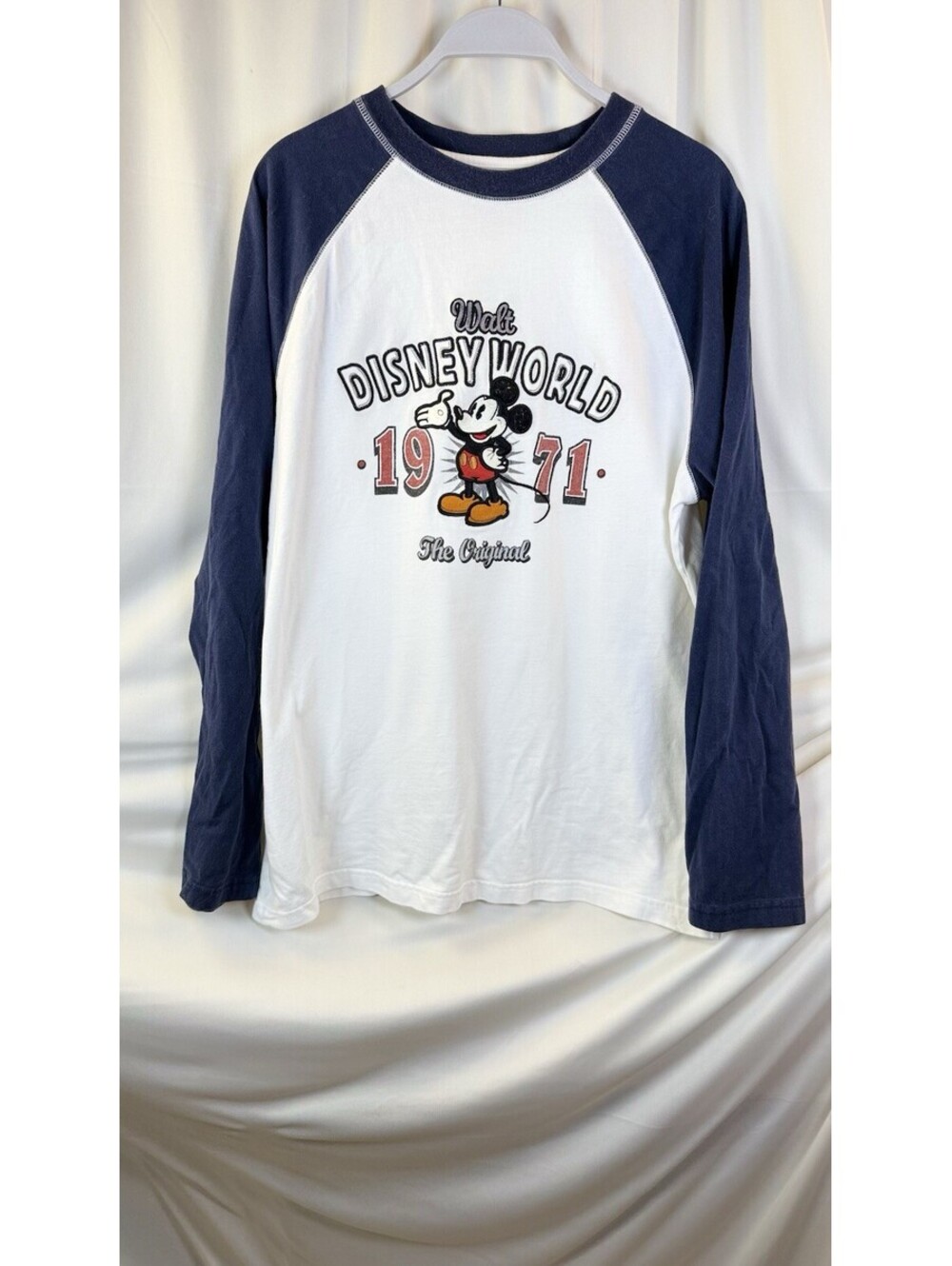 Walt Disney World Mickey Mouse The Original 1971 Baseball Long Sleeve T-Shirt L